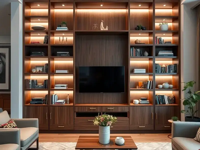 Built-in shelving